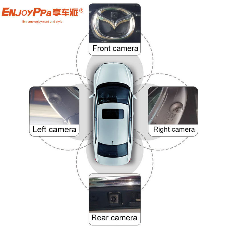 LCD Display 360 Car Camera Systems For Mazda CX3 Recording Decorder HD Camera