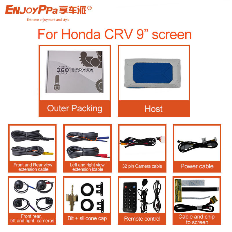 Safety  360 Degree Car Camera Panoramic System For Honda CRV 9 Inches