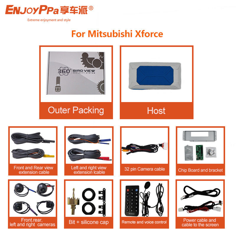 12.3 Inch Screen 360 Auto Camera System For Mitsubishi Xforce With Night Vision