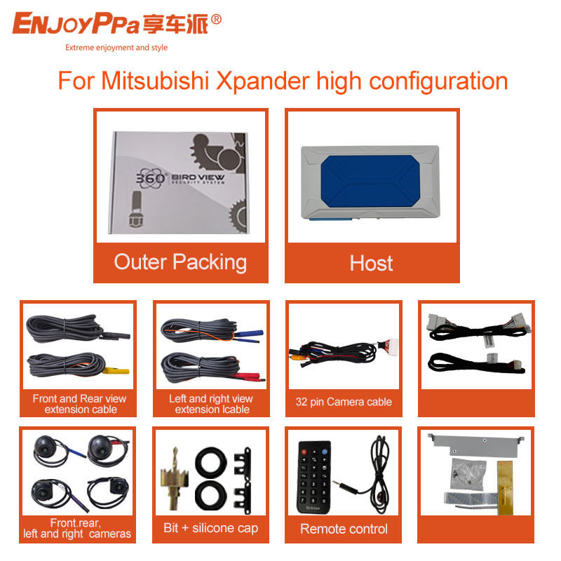12V 360 Car Camera Security System For Mitsubishi Xpander 9 Inch Parking Assistance