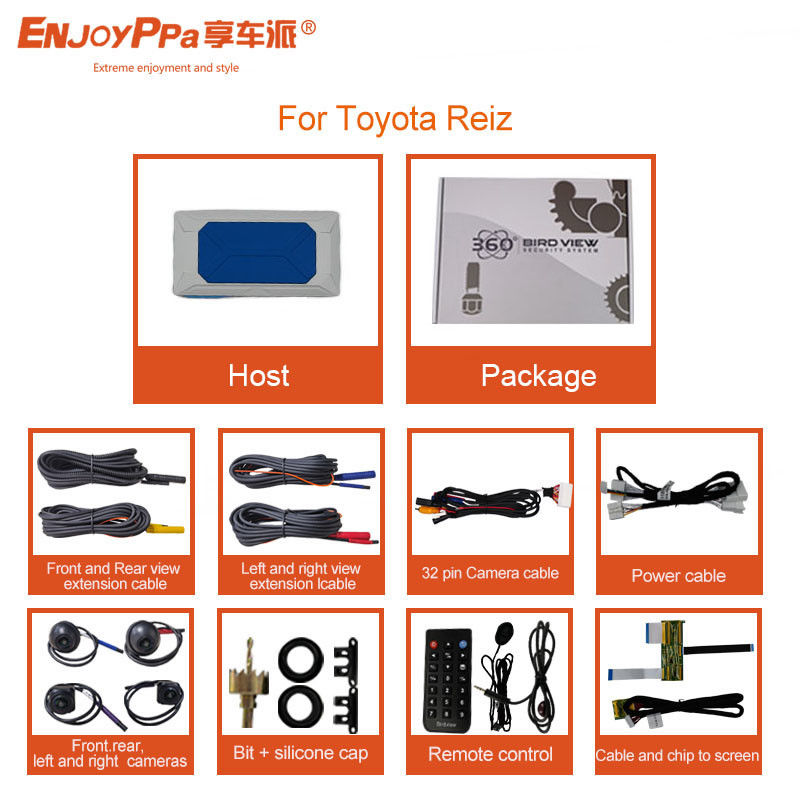 Waterproof 360 Car Camera System For Toyota Reiz Monitoring And Parking Assistance