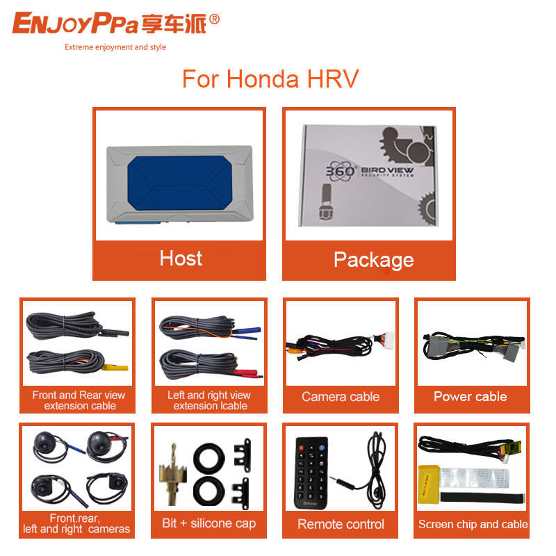 Touch Screen 360 Degree Car Camera System For Honda HRV 4 Way Driving Recorder