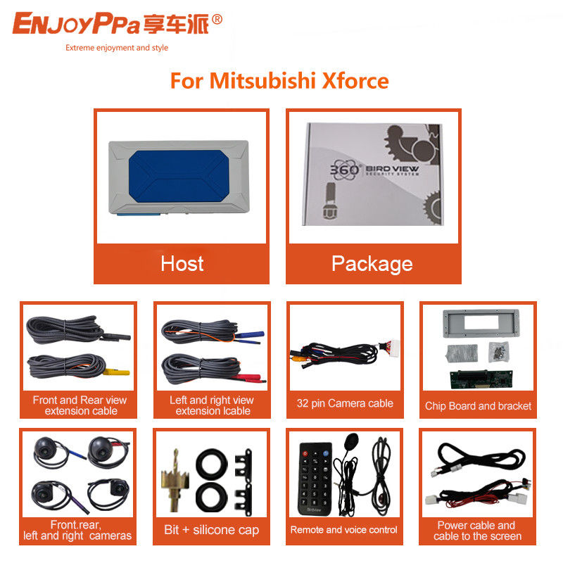Panoramic Car Security Camera System 360 For Mitsubishi Xforce 8 Inches Screen