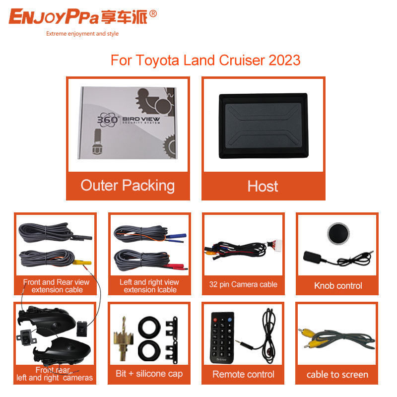 360 Degree Night Vision Bird View Car Camera System For Toyota Land Cruiser 2023