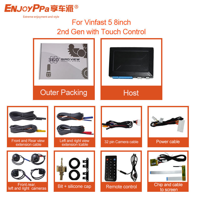 Full View HD Fish Eye 360 Camera System Safer Parking For Vinfast 5