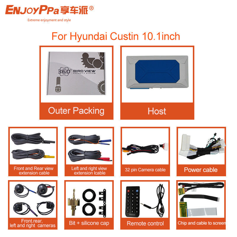 Loop Recording Surrounding View 360 Car Camera for Hyundai Custin Night Vision and Plug And Play Installation