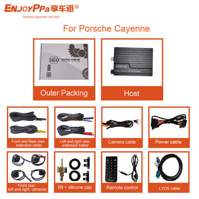 Lcd Screen Aftermarket 360 Camera System For Porsche Cayenne Bird View